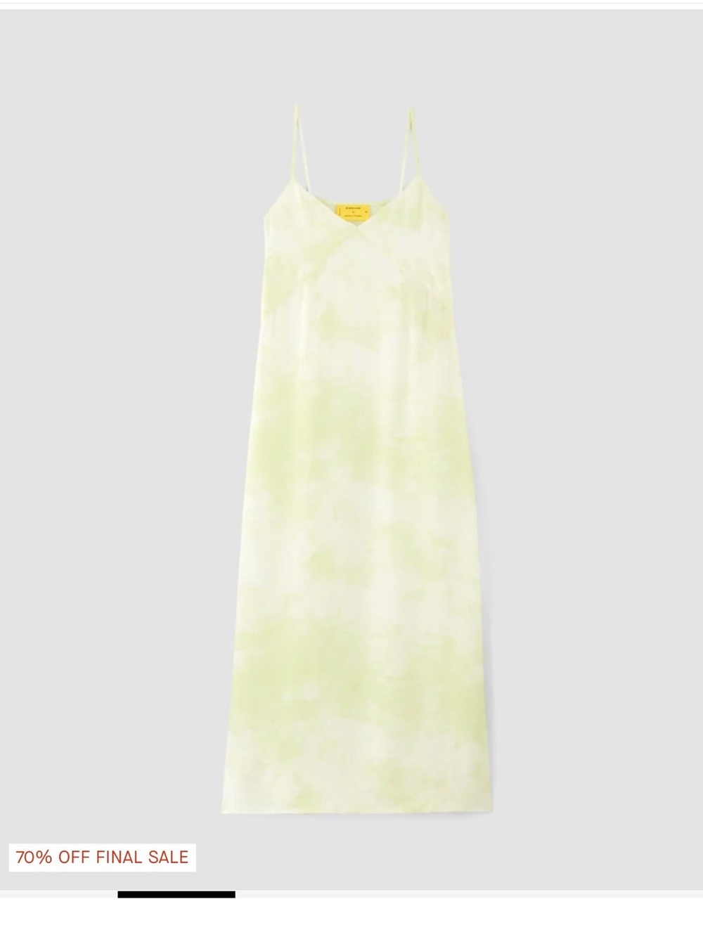 Everlane x Marques Almeida Light Green Tie-Dye Satin Slip Dress